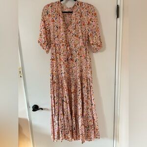 Floral Pink Button Down Maxi Dress